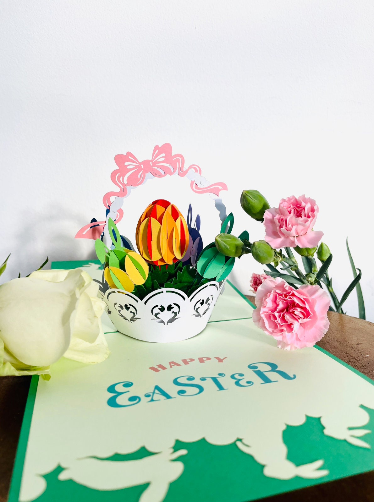 papercrush® Biglietto pop-up Coniglietto pasquale con uovo di Pasqua colorato - Divertente biglietto d'auguri 3D come buono regalo per bambini (bambino o bambina), donne (mamma, zia, nonna) e uomini