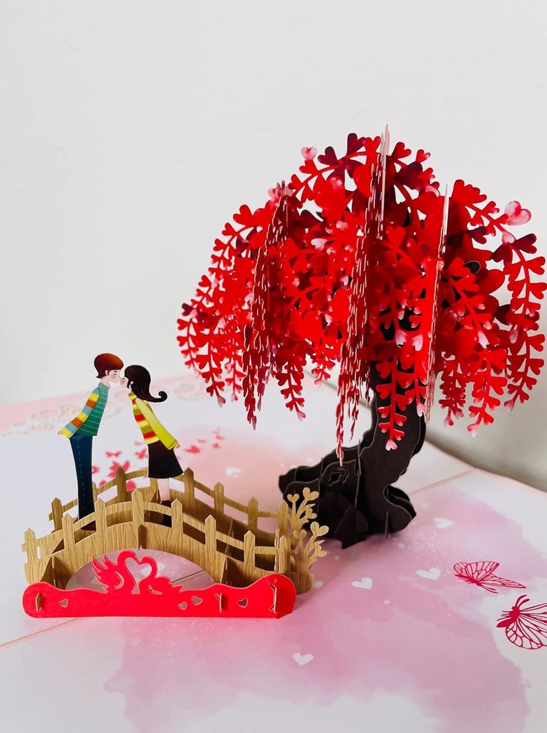 Romantische 3D Pop Up Karte zum Jahrestag - Liebeskarte für Frau, Mann, Freundin, Freund - Valentinstag Erinnerungskarte Bild 2