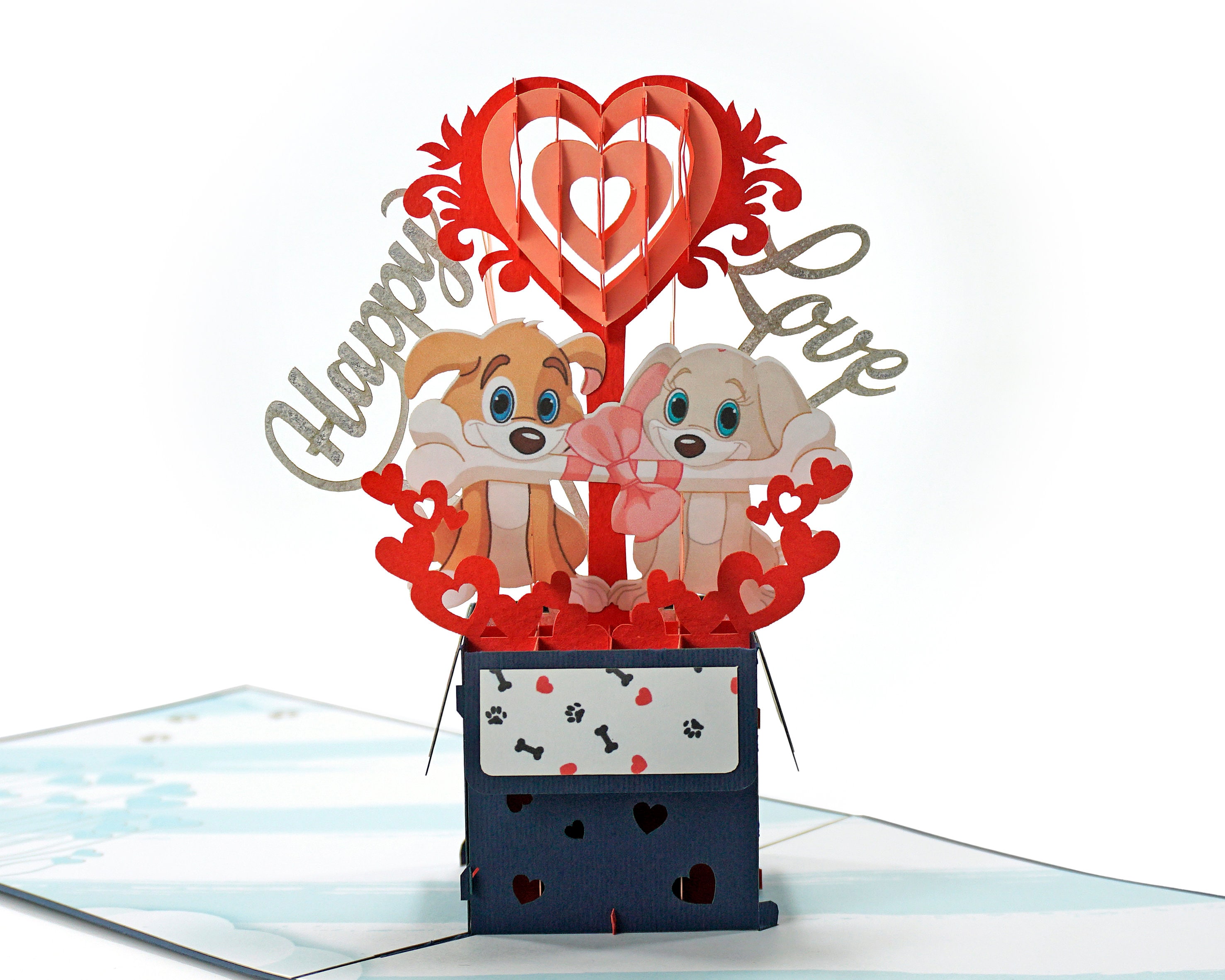 Biglietto Di Natale Pop-Up 3D A Forma Di Cuore Per Fidanzato - Second Ave