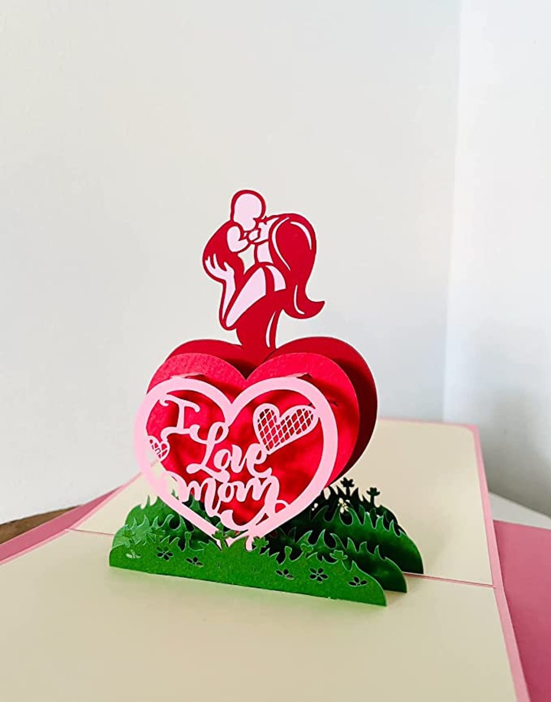 MOM Love Heart 3D Pop-up Card. Mother’s Day Collecton. Sweet Surprse - View #8