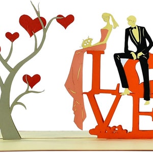 L-O-V-E Pop Up 3D card. Valentine’s Day, Wedding, Anniversary, Birthday gift for Him, Her, Husband, Wife, Boyfriend, Girlfriend 12cmx18cm
