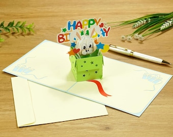 Happy Birthday Pop up Card Colorful Cheerful Gift Fireworks 20 40