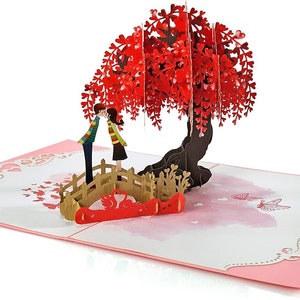 Romantische 3D Pop Up Karte zum Jahrestag - Liebeskarte für Frau, Mann, Freundin, Freund - Valentinstag Erinnerungskarte Bild 6