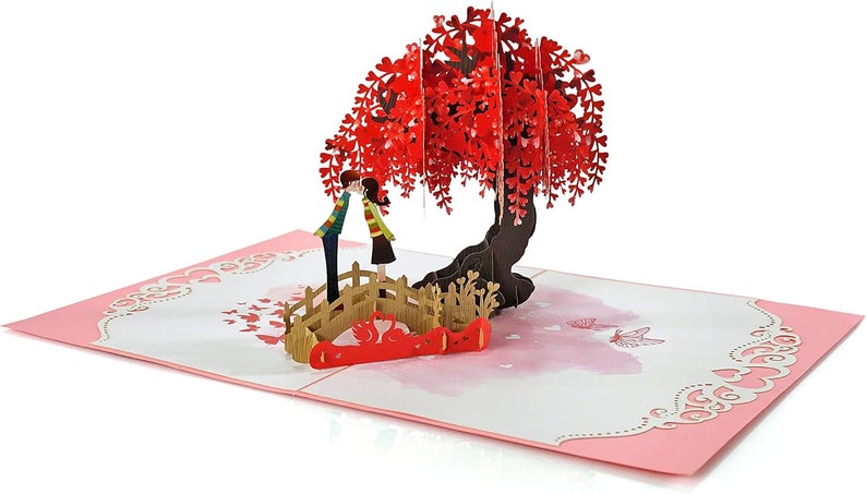 Romantische 3D Pop Up Karte zum Jahrestag - Liebeskarte für Frau, Mann, Freundin, Freund - Valentinstag Erinnerungskarte Bild 6