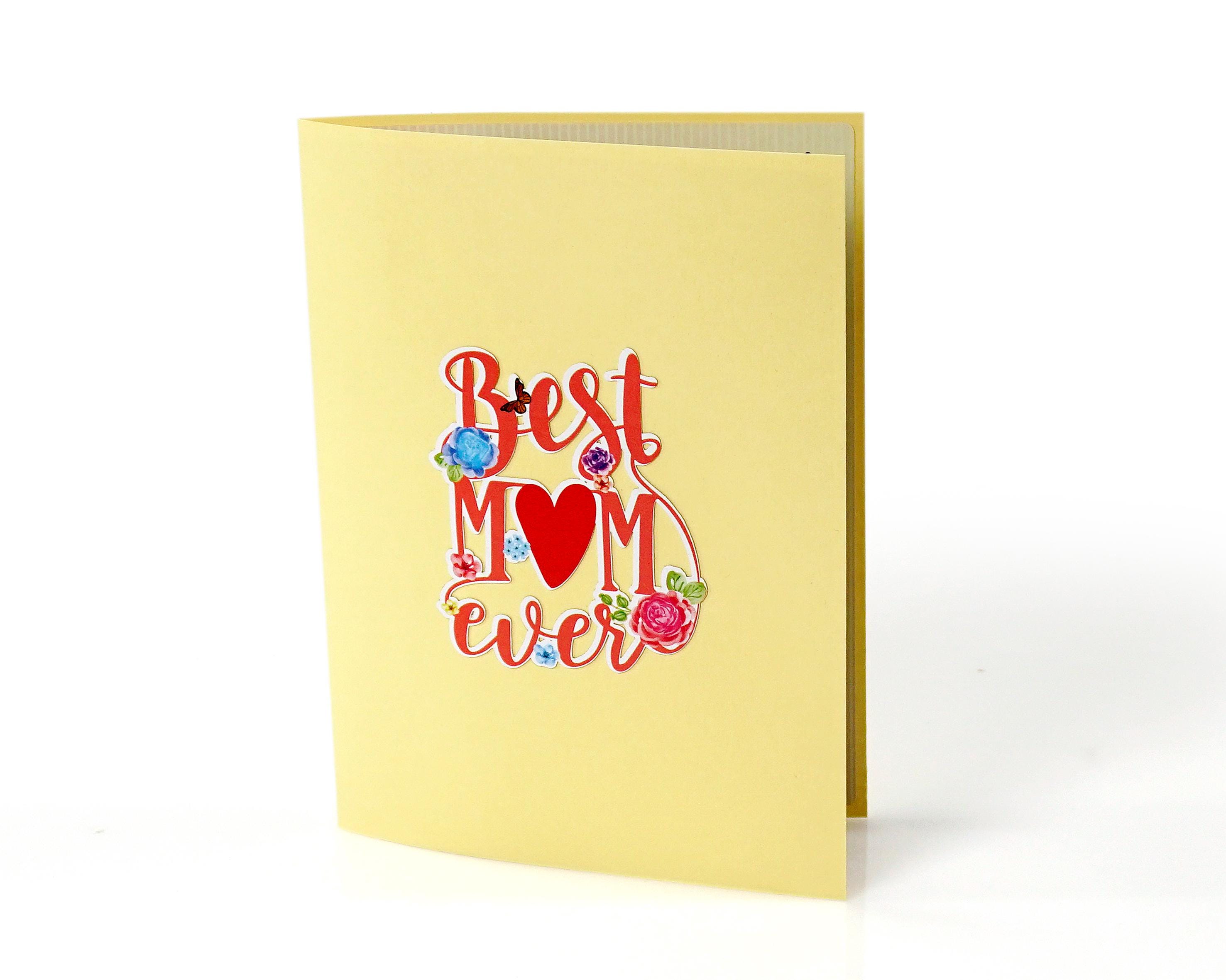 Best MOM Ever Pop Up Card - Mother's Day 3D Card - Mom's Birthday Card