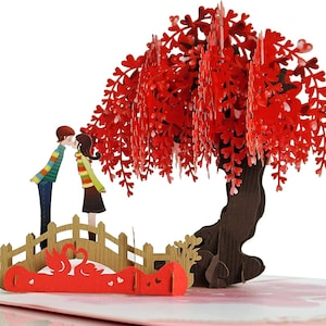 Carte pop-up 3D couple Kiss. Carte romantique pour elle, petite amie, femme, lui, petit ami, mari. Parfait pour la Saint-Valentin, un anniversaire ou un anniversaire