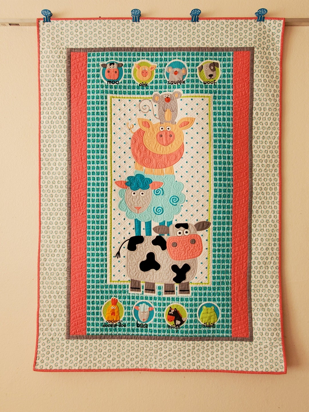 Farm Animal Baby Quilt Etsy