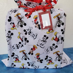 Extra Large Mickey Mouse Fabric Drawstring Gift Bag
