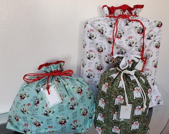 Mandalorian and Grogu Star Wars Fabric Drawstring Gift Bags