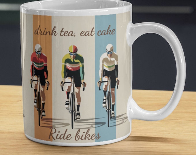 Tasse à café vintage pour cycliste - Tasse à thé pour les amateurs de vélo rétro - Verres de sport uniques pour cyclistes