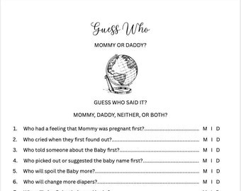 Guess Who Baby Shower Game - Etsy