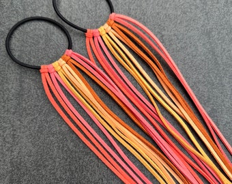 Handlebar fringes | colorful leather straps for handlebars | Tassels | Bicycle accessories