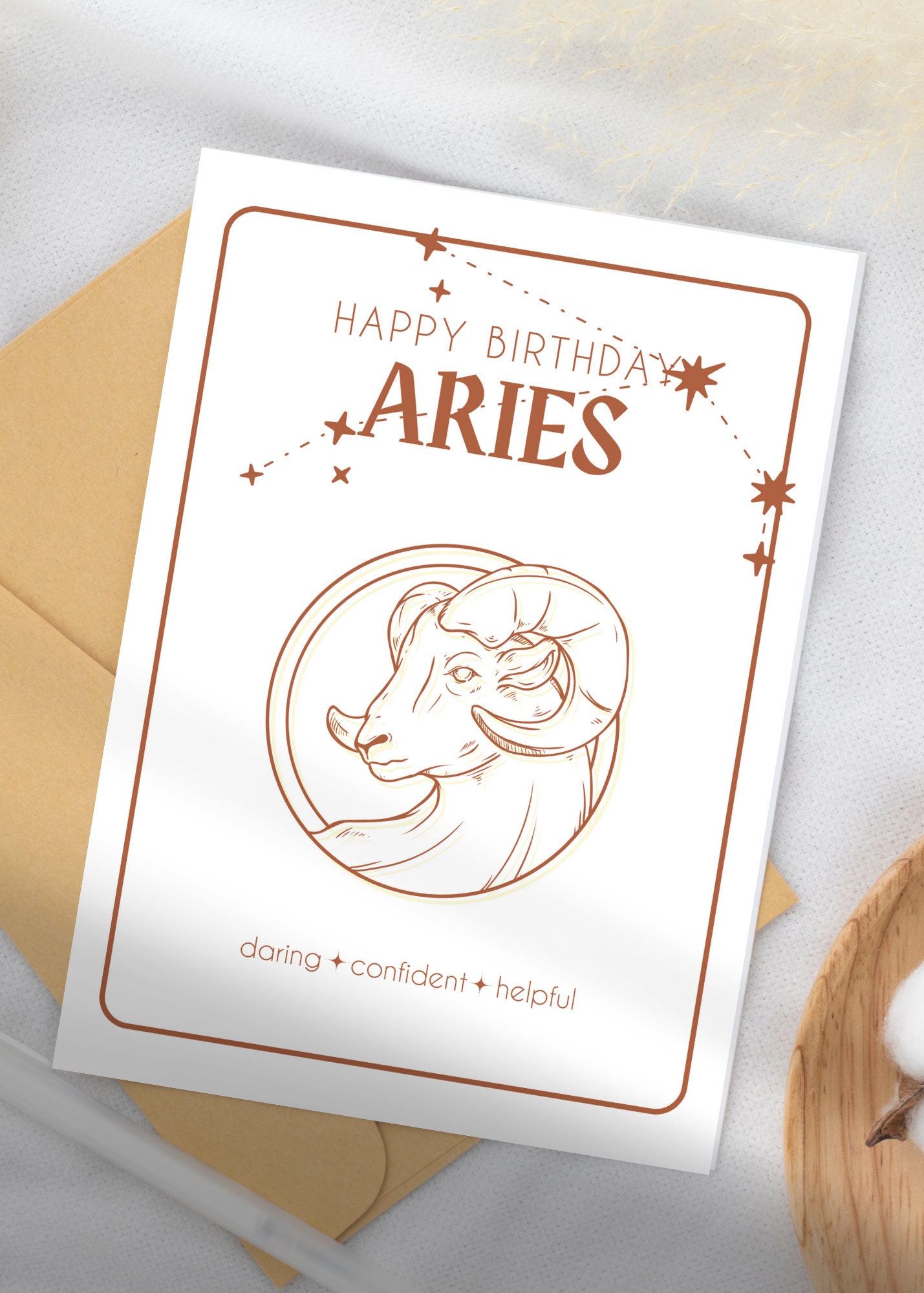 Aries Zodiac Sign Birthday Cards INSTANT DOWLOAD - Etsy