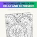 Printable Mindful Mantra Adult Coloring Book, Positive Affirmation ...