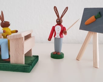 Easter decoration, Easter decoration, bunny school, Easter bunny, wooden Easter bunny