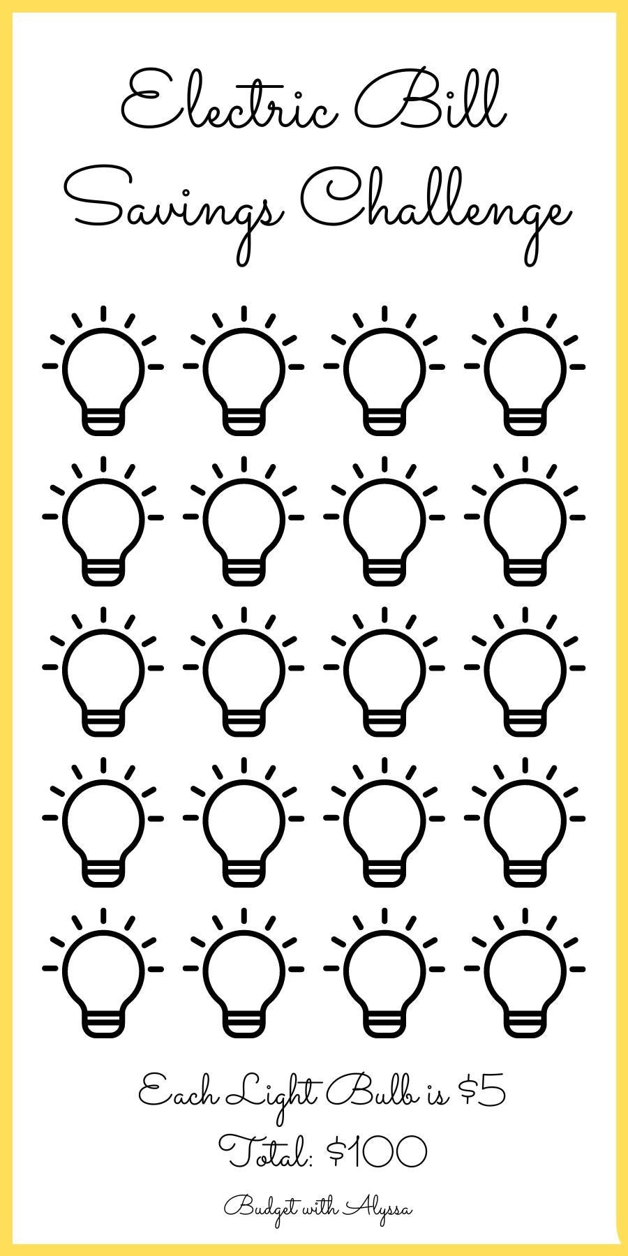 Electric Bill Savings Challenge Etsy