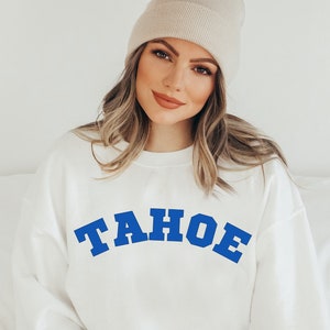 Lake Tahoe Sweatshirt, Gifts Womens Mens California Cozy Camping Hiking Nature Hoodie Mountain Outdoors Crewneck Lake Explore College Unisex