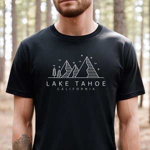 Lake Tahoe Tshirt Northern California Lake Shirt Sierra Nevada Mountain T-shirt Nevada National Parks Camping Gift Retro Mountain Adventure