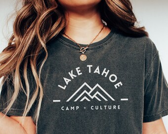 Camiseta de Lake Tahoe, camiseta de Lake Tahoe, camiseta de Lake Tahoe, regalos de Lake Tahoe, camiseta de camping, Comfort Colors Lake Tahoe, camiseta de montaña