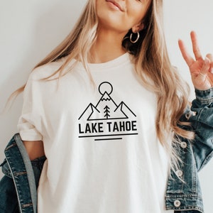 Camiseta de Lake Tahoe, camiseta de Lake Tahoe, camiseta de Lake Tahoe, regalos de Lake Tahoe, camiseta de camping, Comfort Colors Lake Tahoe, camiseta de montaña