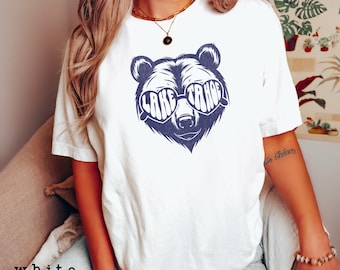 Camiseta retro Bear LAKE TAHOE, camiseta Lake Tahoe, camiseta Lake Tahoe, regalos Lake Tahoe, camiseta de acampada Sierra Nevada, camiseta del parque nacional de California