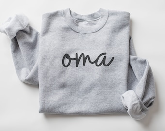 Cozy Cursive Oma Sweatshirt, Oma Crewneck Sweater, Oma Shirt, Oma Gifts for Oma, Mothers Day German Grandmother, Oma To Be Baby Announcement