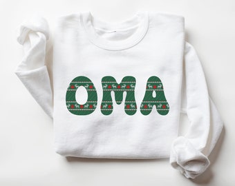 Cozy Christmas Oma Sweatshirt, Oma Holiday Crewneck Sweater, Oma Shirt, Oma Gifts for Oma, Mothers Day German Grandmother, Baby Announcement