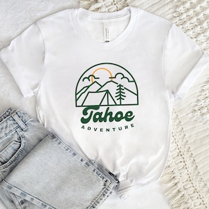 Lake Tahoe Tshirt Northern California Shirt Lake Sierra Nevada Mountain T-shirt Nevada National Parks Camping Gift Retro Mountain Adventure