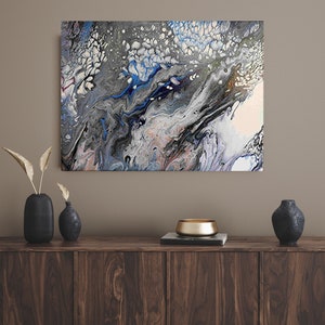 Seabed Original Pouring Wall Art, Abstract Pouring Original Acrylic Painting, Modern Acrylic Office Decoration