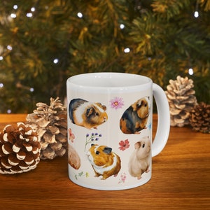 Guinea pig mug, guinea pig gift, stocking filler, stocking stuffer, secret santa, guinea pig lover gift, guinea pigs, Ceramic Mug 11oz