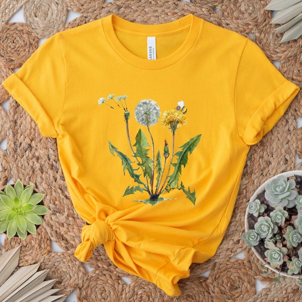 Dandelion shirt, dandelion tshirt, dandelion shirt for mom, botanical shirt, floral shirt, gardening shirt, gift for her, dandelion t shirt