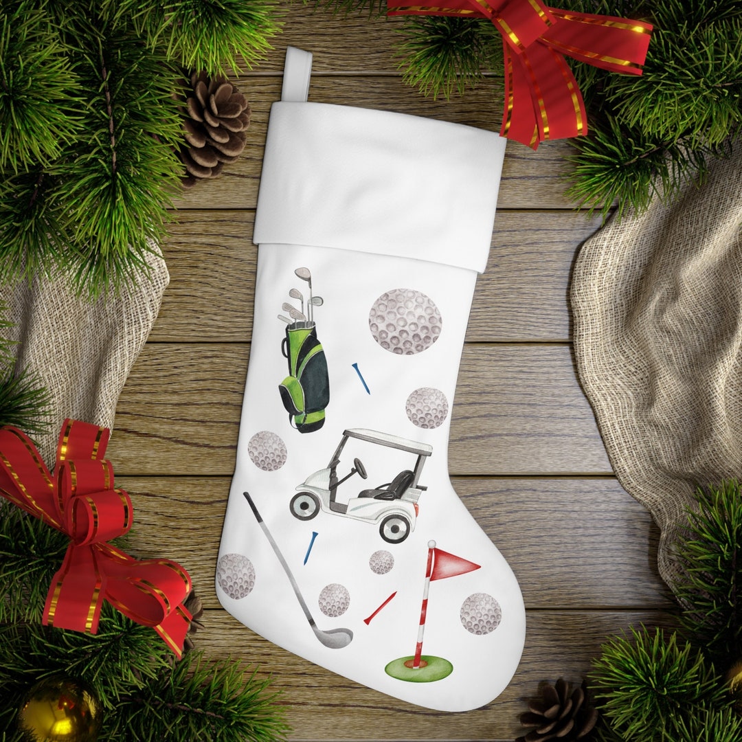 Golf Christmas Stocking, Golf Lover Gift, Gift for Golfer, Secret Santa, Gift for Him, Golfing 