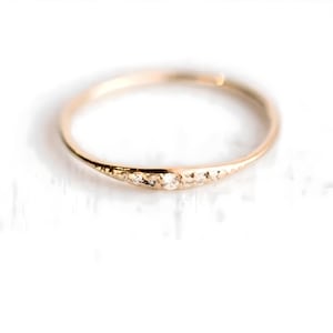 Dainty Moissanite Ring – Gold Sterling Silver Stacking Ring