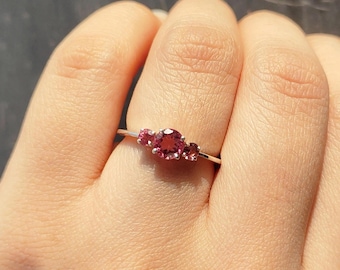 Pink Tourmaline Ring Sterling Silver Ring 14k Gold Ring October Birthstone Ring Minimalist Ring Pink Stone Ring Stacking Ring Dainty Ring