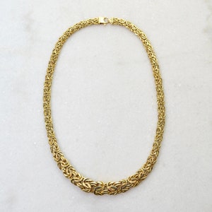 Vintage 14K Yellow Gold Byzantine Chain - Braided Mesh
