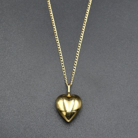 Vintage Petite 14k Gold Heart Necklace - image 2