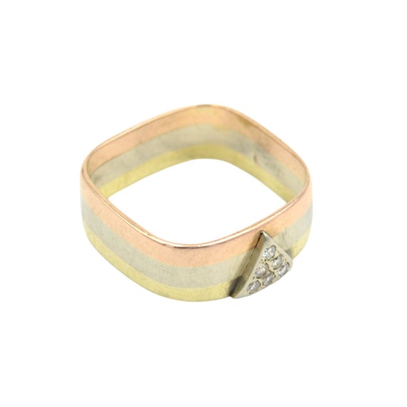 Vintage Tricolor 14k Rose White and Yellow Gold a… - image 7