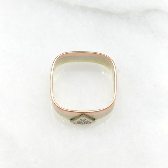 Vintage Tricolor 14k Rose White and Yellow Gold a… - image 3