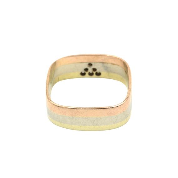 Vintage Tricolor 14k Rose White and Yellow Gold a… - image 9