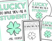 St. Patrick's Day Student Editable Gift Tags from Teacher