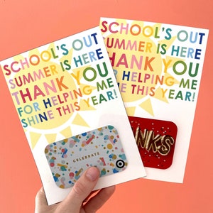 Porte-cadeau de fin d'année pour enseignant • Cadeau de remerciement pour l'été offert par un enseignant pour l'été