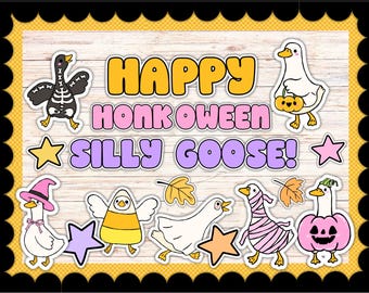 Silly Goose Halloween Bulletin Board Kit October Fall Cute Classroom Door Decor Idea