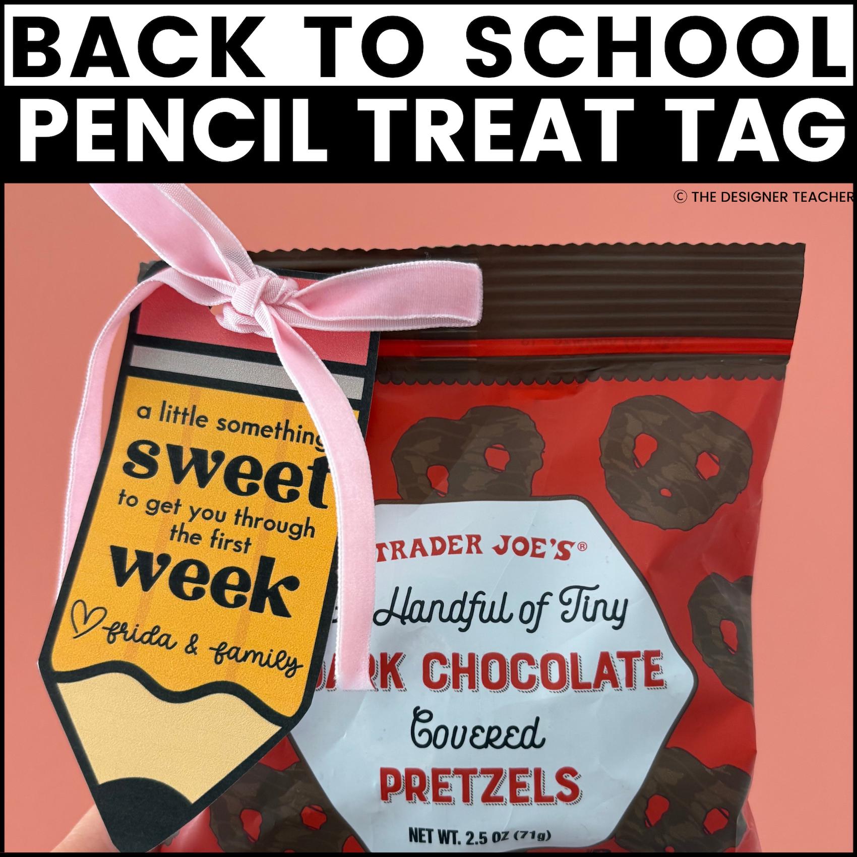 Editable Printable Back to School Pencil Teacher Treat Tag * First Day of School Beginning of the Year Teacher Gift Card