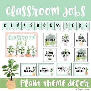 Tablón de anuncios con gráficos de seguimiento de tareas del aula editables con temática de plantas