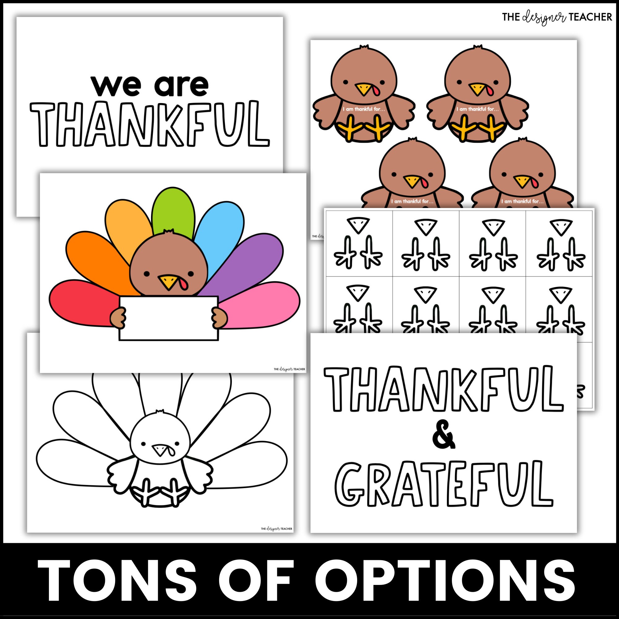 Thanksgiving Thankful Turkey Bulletin Board Craft Kit Ideas & Gratitude ...