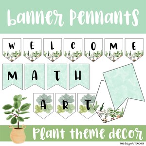 Banderines con letras editables con tema vegetal