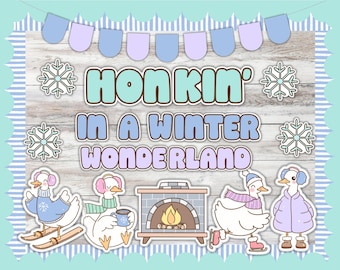 Silly Goose December January Winter Wonderland Holiday Snow Bulletin Board Kit Classroom Door Decor Ideas