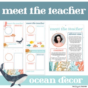 Ocean Theme Under the Sea Editable Meet the Teacher Template | Printable Flyer Letter for Back to School