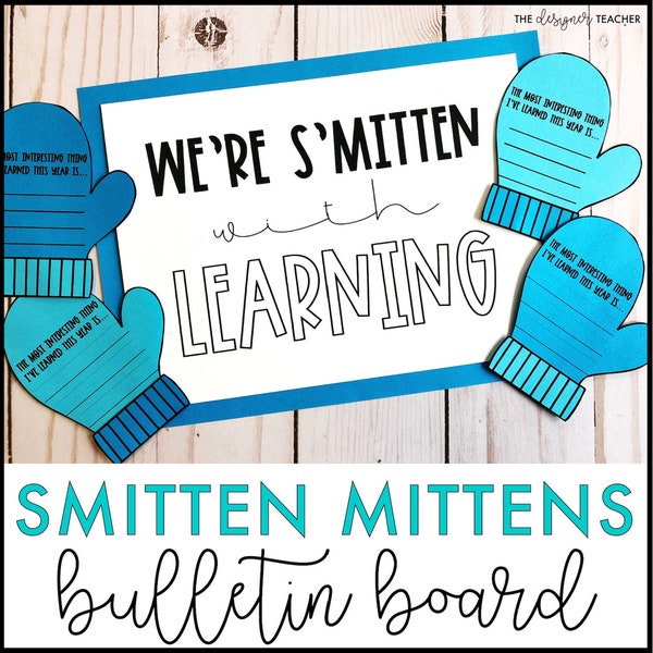Smitten With Learning December Bulletin Board and Mitten Winter Door Decor Craft