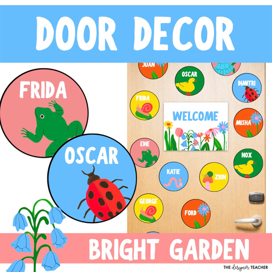 Bright Garden Back to School Door Decor Bulletin Board With Student ...